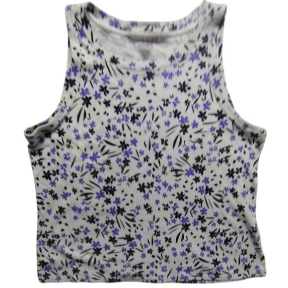 Jones New York Floral Tank Top Sleeveless Casual Blouse‎ White Purple XXL - Picture 1 of 8